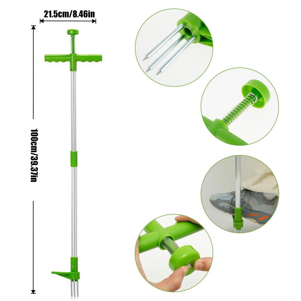 39inch Weed Puller Long Handle Weeder Hand Tool with Stainless Steel Claw Sturdy Lightweight Weed Root Pulling Tool for Lawn