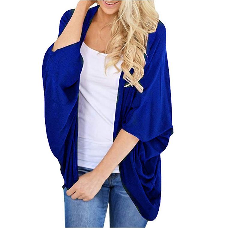 GMXIA Women's Fashion Casual Autumn Winter Solid Color Print Long Sleeve Cardigans