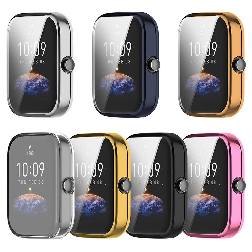 Electroplated TPU Protective Case For Huami Amazfit Bip3 Bip 3 Pro Full Screen Protector Shell Cover
