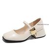 Мода 2025 Весна Осень Женские Туфли-лодочки Корейская Мода Квадратный Каблук Толстый Каблук Один Педаль Повседневные Балетки Женские МЭРИ ДЖЕЙНС