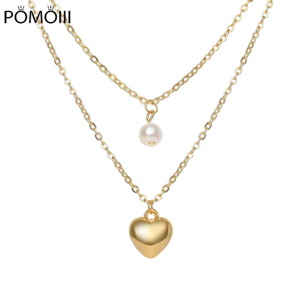 Модное жемчужное ожерелье с подвеской в виде сердца, ожерелье-чокер для женщин и девушек, эстетичное ожерелье-чокер с цепочкой на шею, ювелирные изделия из жемчуга