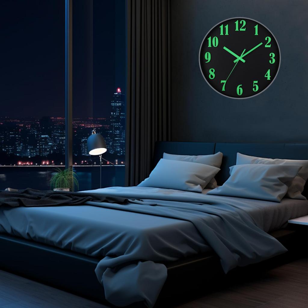 3D Luminous Wall Clock Black