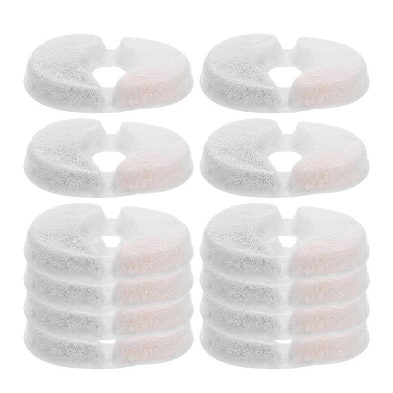 12Pcs Pet Water Fountain Filters Replacement for Cat Dog Water Dispensers Sponge Activated Carbon Filter for Small Large