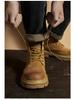 Мужские бархатные высокие ботинки Martin: Желтые зимние рабочие и снегоступы из натуральной кожи, хлопковая обувь для пар.