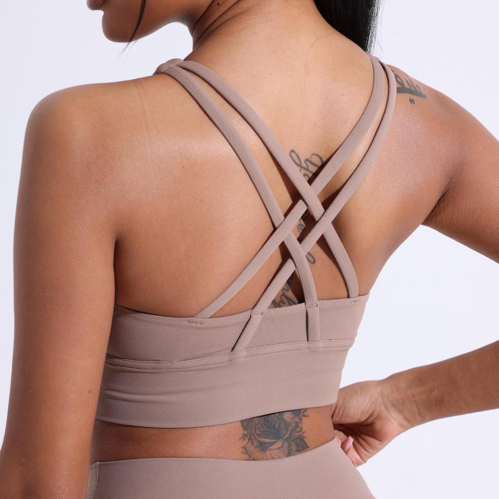Женский спортивный бюстгальтер для йоги с перекрещенной спинкой Nude Feel