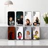 Яркий чехол для телефона с изображением актрисы E-Emma M-Myers для Samsung S25,24,23,22,30,21,10,9,Ultra,Plus,Lite,FE,4,5 G Мягкий черный чехол