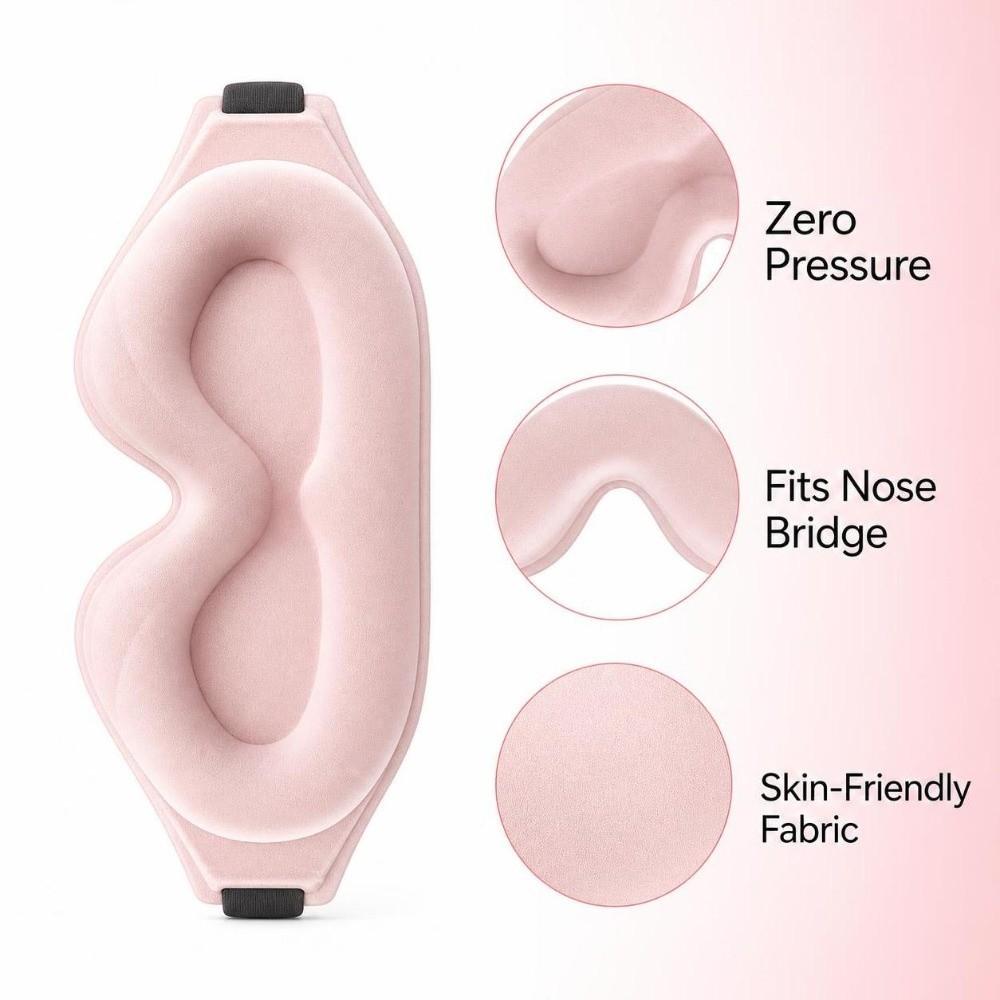 Memory Foam 3D Deep Sleep Mask Zero Pressure Eye Shade Blindfold Travel Yoga Naps