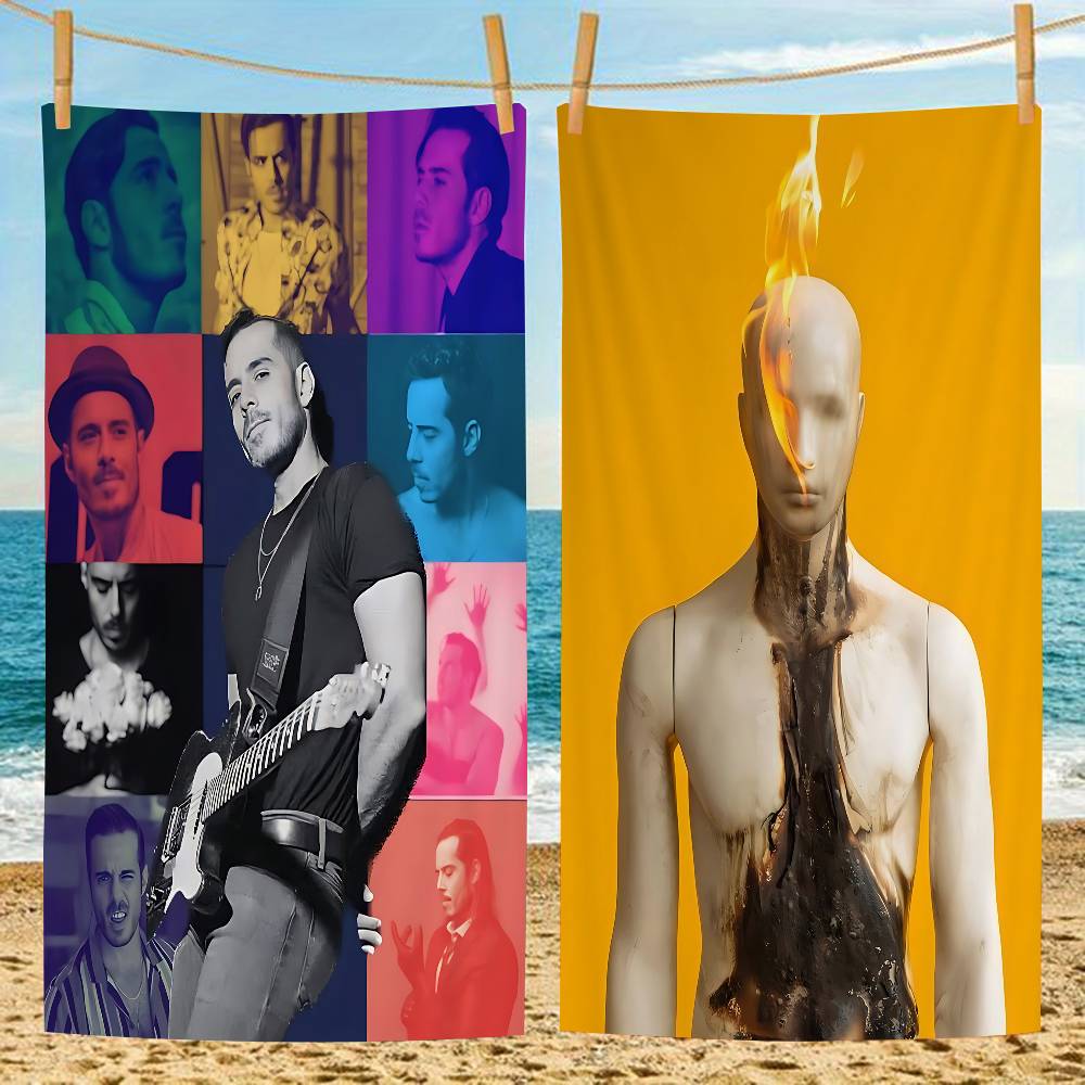 J-Jose Madero Singer Microfiber Printed Beach Towel Mountain Climbing Yoga Beach Swimming Running Absorbent Soft Towel