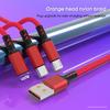Кабель для передачи данных 3-в-1 Быстрая зарядка Плетеный 5A Micro USB/Type-C/8Pin Линия данных для мобильного телефона