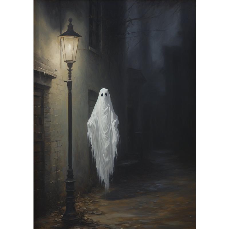 Призрак на унитазе, читающий газету, Постер, Мрачная викторианская картина на холсте, Веселое жуткое настенное искусство, Декор для комнаты, дома, стены