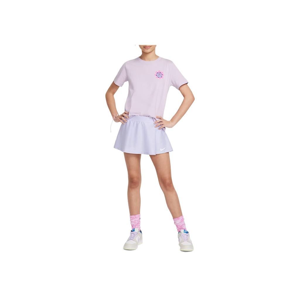 Nike Спортивная футболка SS25 Удобная Универсальная Модная Мягкая с Коротким Рукавом Детские Топы Розовый Фиолетовый HQ3234537