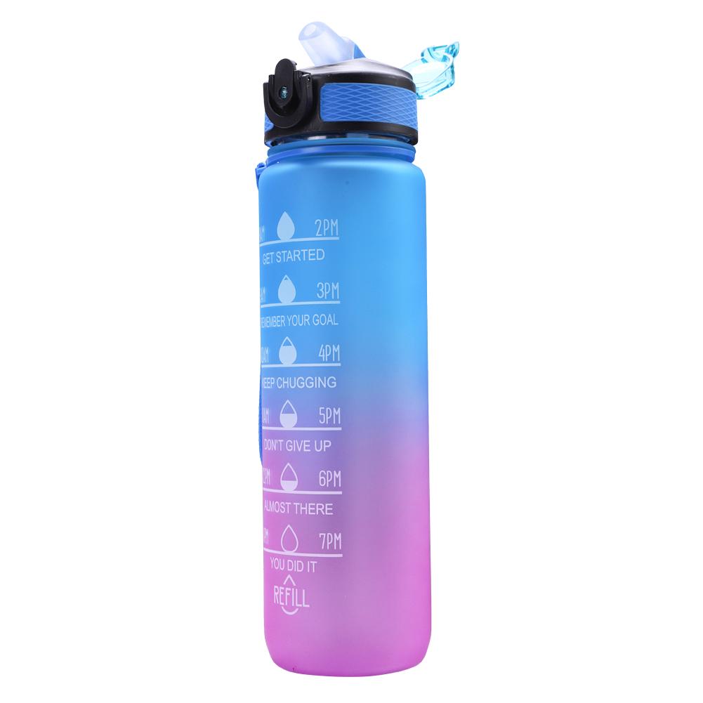 # 1000ML Drink Bottle Frosted Gradient Sports Water Bottle (Blue+Purple)