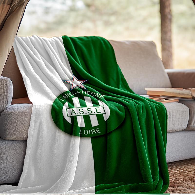 Green Saint-Etienne Football Blanket Lightweight Ideal Bedding Blanket Perfect for Travel, Living Rooms, Offices, Sofas, Fan Christmas gift
