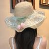Wide Brim Straw Hat Tulip Sunscreen Hat Fashion Sunshade Hat  Summer