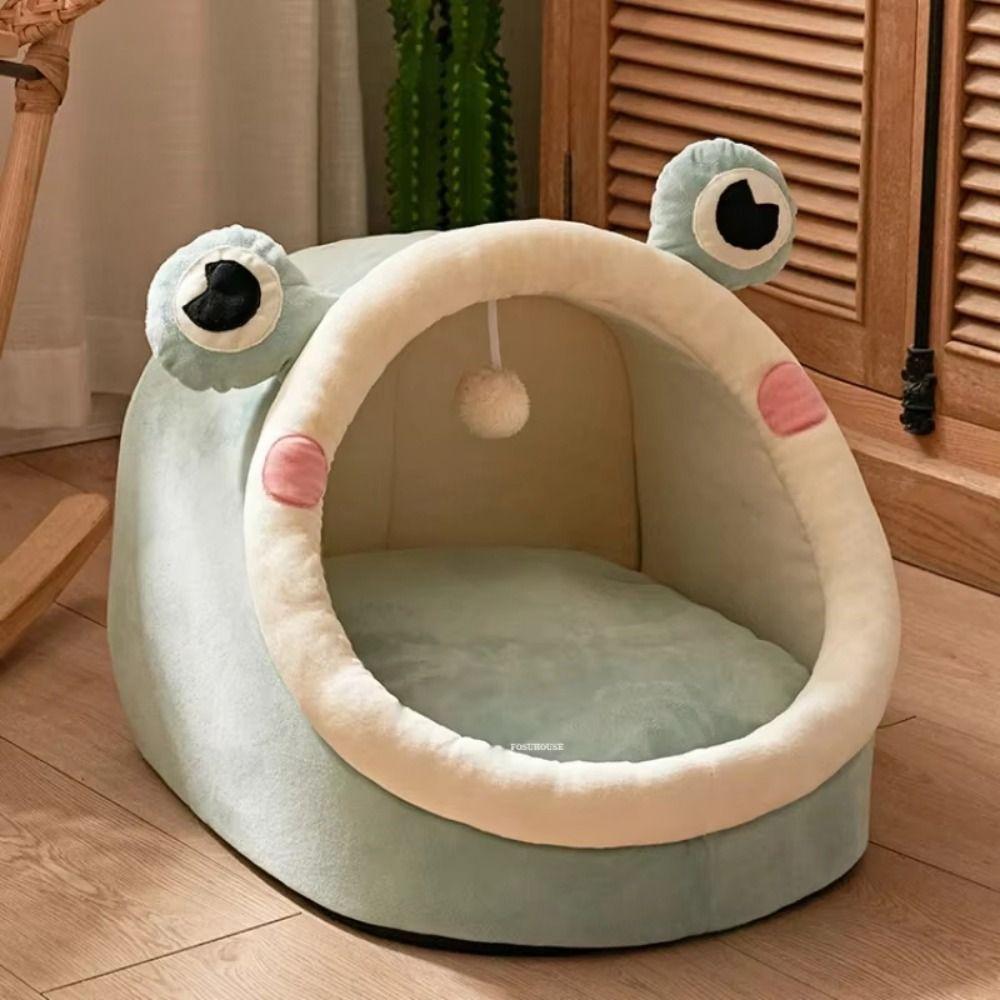 Cartoon Style Pets Sleeping Cave Foldable Pet Sleeping Bed Warm Cat Sleep Bed Kitten