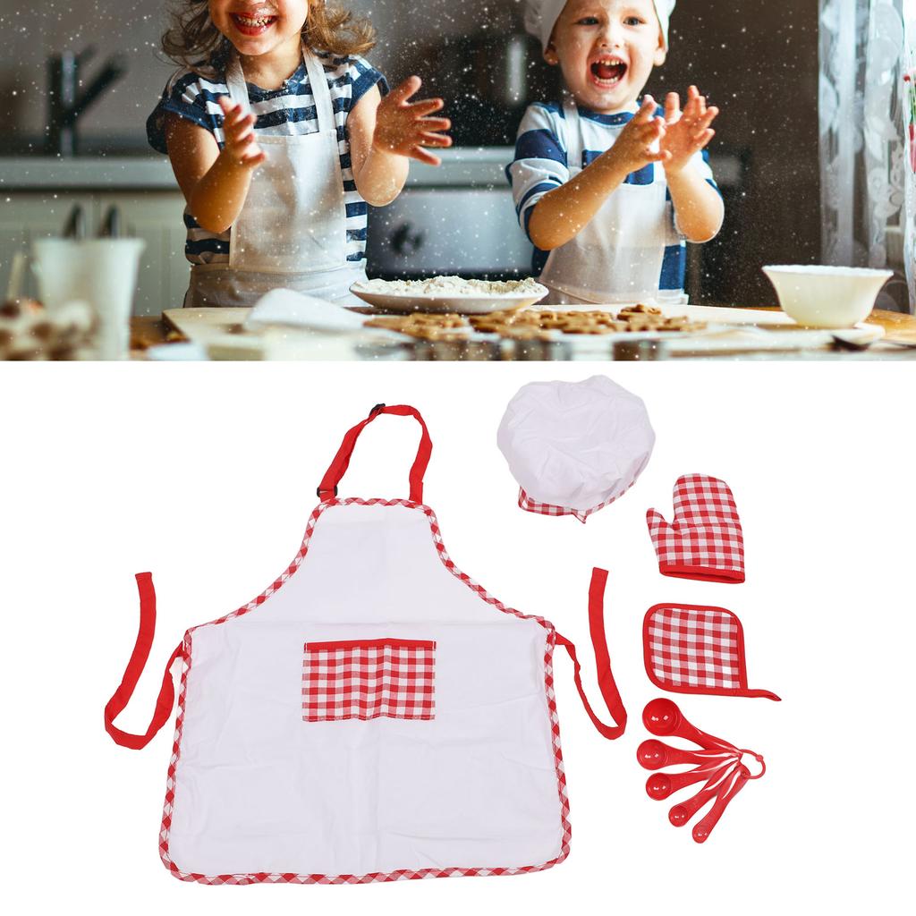 Детский костюм шеф-повара, фартук с регулируемым ремешком, шляпа шеф-повара, детский комплект шеф-повара для приготовления пищи и выпечки для девочек Tod