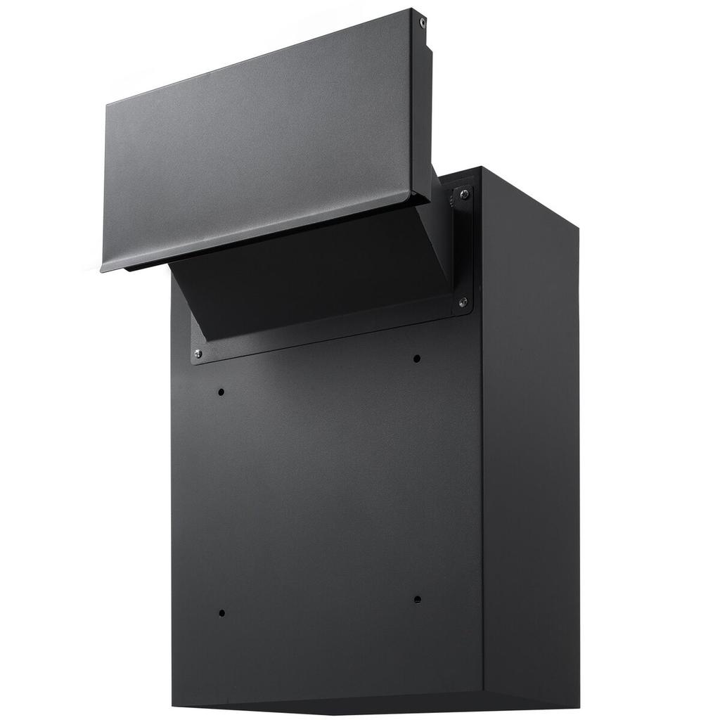 Through The Wall Drop Box 12.5x6.3x16.9" Mailbox with Code Lock Black