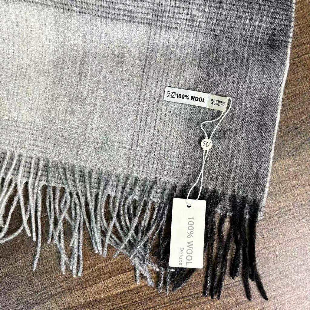 Женский зимний шарф из 100% чистой шерсти - Клетчатый, Легкий, Теплый, Универсальная шаль и Подарок на день рождения