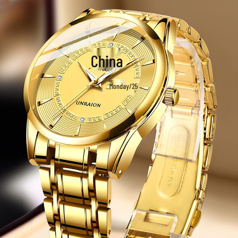 Мужские водонепроницаемые винтажные кварцевые часы из нержавеющей стали с двойным календарем