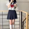 Японская школьная форма JK: Белый комплект юбки и футболки с коротким рукавом - Милый летний академический стиль