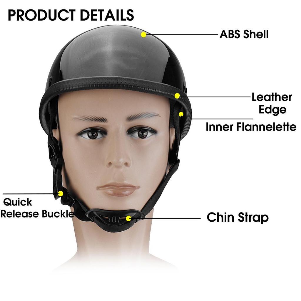 S-2XL DOT Мотоциклетный шлем в немецком стиле с половиной лица для мотокросса Велосипед Матовый черный