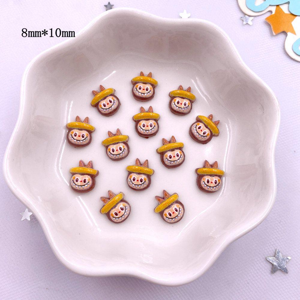 50pcs Colorful Mini Painted Cartoon Monkey Rabbit Nail Art Flat Back Rhinestone Figurines Scrapbook DIY Decor Crafts Accessories