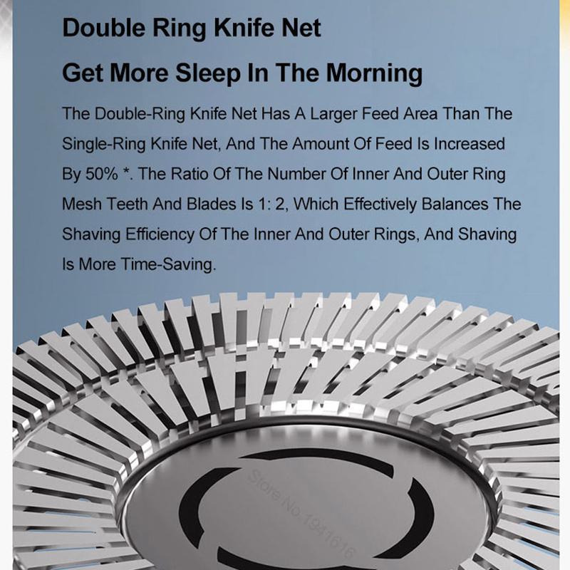 3D Floating Smart Electric Shaver S300 IPX7 Waterproof Razor Type-C Charging Dual Layer Blade Dry Wet Beard Shaving