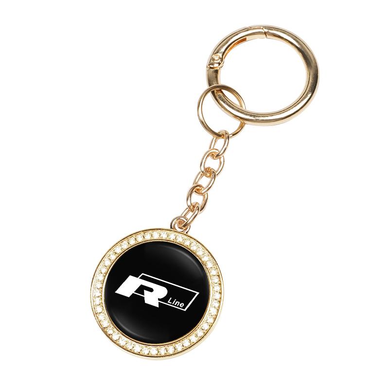 Key Chain Ring Diamond Metal Car Keychain Pendant For Volkswagen VW Golf Amarok Passat ID3 Tiguan T-Cross Phaeton Teramont Polo RH5