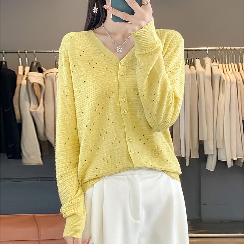 Женский легкий кардиган из 50% шерсти и 50% шелка Mulberry — универсальный трикотаж на все 4 сезона для комфорта и стиля в любое время года