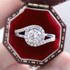 CopperCrystal Twist Bridal Wedding Ring for Women Creative Fashionable Fancy Band Accessory