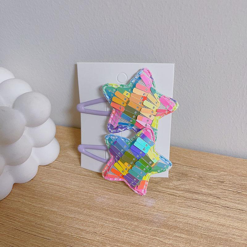 2 шт. новые милые заколки для волос принцессы с бабочкой и пентаграммой для девочек, детские головные уборы, заколки для волос, заколки, аксессуары для волос