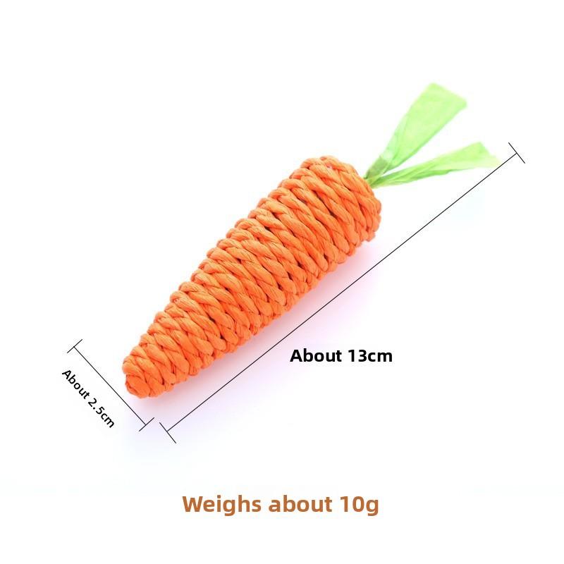 Игрушка для кошки, Игрушка для кусания, Милая веревка из бумаги, Морковь, Интерактивная игрушка для кошки, Издающая звуки