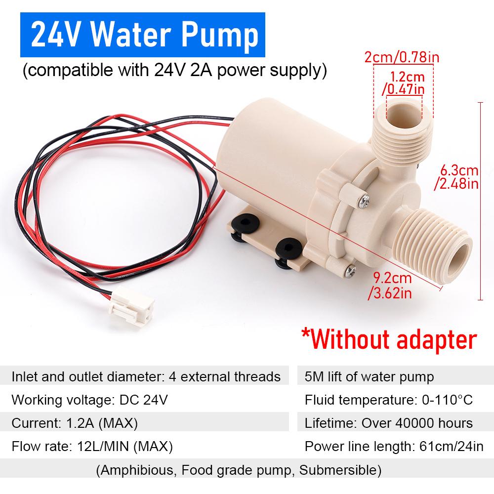 Солнечный бесщеточный водяной насос DC 12V/24V, 5M, высокое давление, погружной, для системы отопления/охлаждения, с циркуляционным бесщеточным двигателем