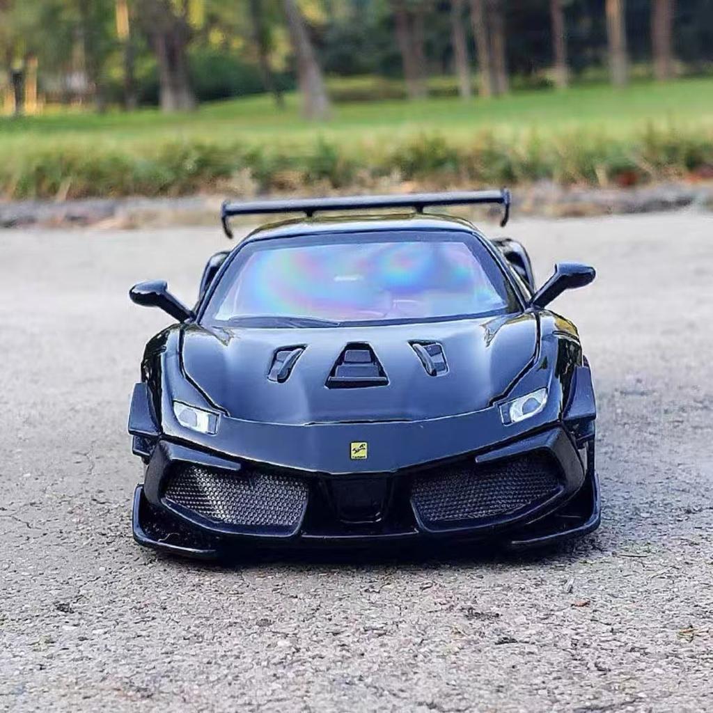 1: 32 суперкара Ferrari 488 со звуком и светом, литой автомобиль, инерционный, детские игрушки, модные игрушки для детей HL6