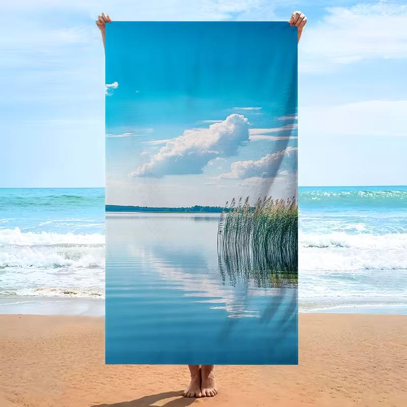 Vibrant Underwater Stone Print Summer Beach Towel Quick Dry Lightweight Sandproof Absorbent Towel for Beach Travel Vacation