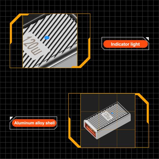 Адаптер Type-C Plug-Play Портативный Компактный размер Быстрая зарядка 120 Вт Передача данных 10 Гбит/с Универсальный USB