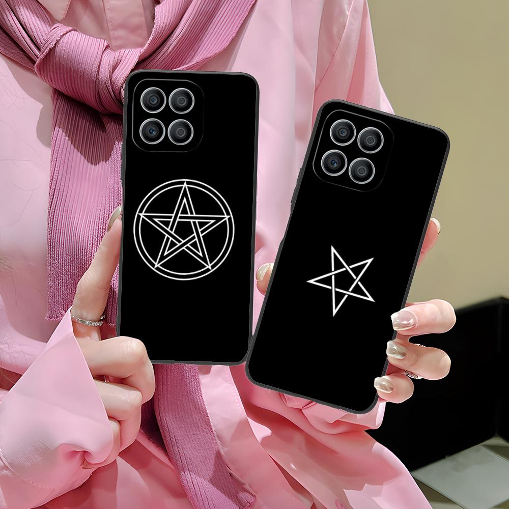 Эстетичный чехол-пентаграмма для телефонов Honor 90 80 70 60 50 30 20 10 9 8 7 Pro S SE Lite 5G Мягкий ударопрочный чехол из ТПУ