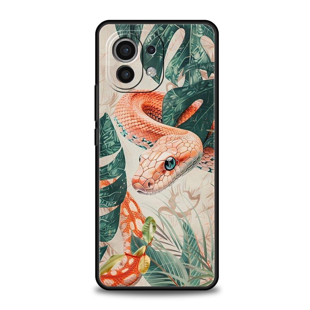 Чехол для телефона Blossom Pink Snake для Xiaomi Mi 17 15T 15 14 14T 13T 12T Pro 12 13 Lite 5G 11T Poco X6 X7 X5 Pro Мягкий чехол