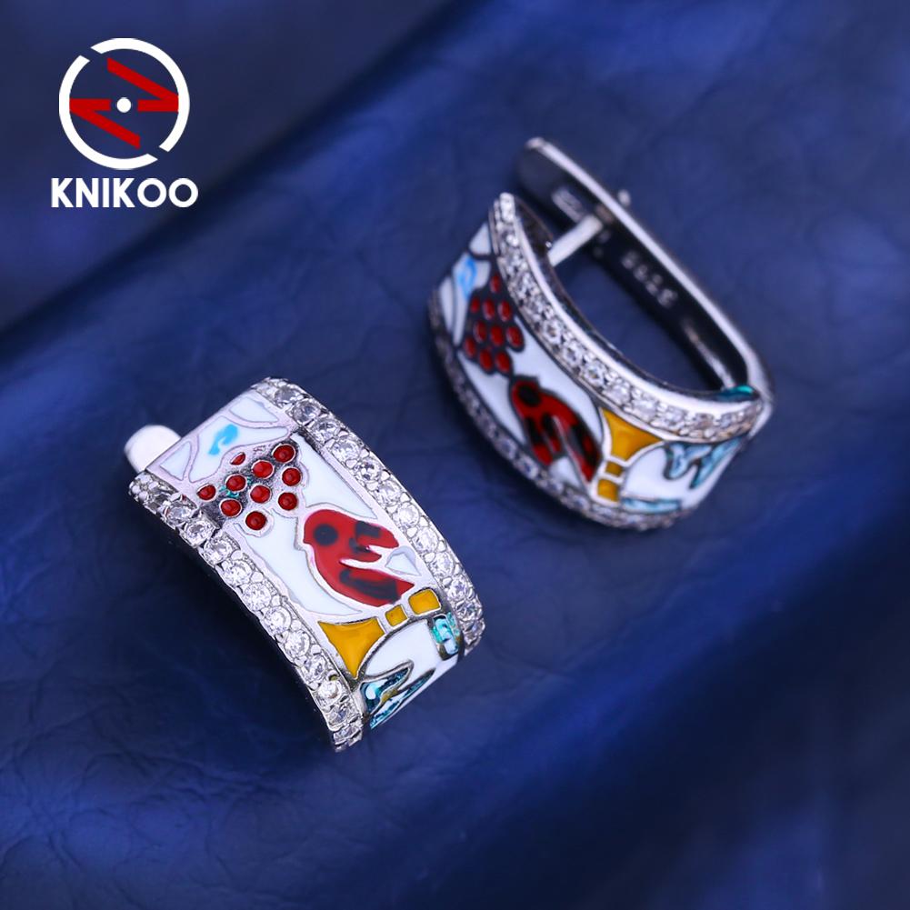 KNIKOO Серьги-клипсы в форме листьев с красными листьями для женщин, модные серьги-гвоздики с кубическим цирконием, ювелирные изделия для свадебной вечеринки, подарки