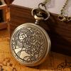 Мужские кварцевые карманные часы в стиле ретро, ​​винтажные карманные часы с подвеской и ожерельем с резным дизайном, идеальный выбор для подарков мужчинам и женщинам