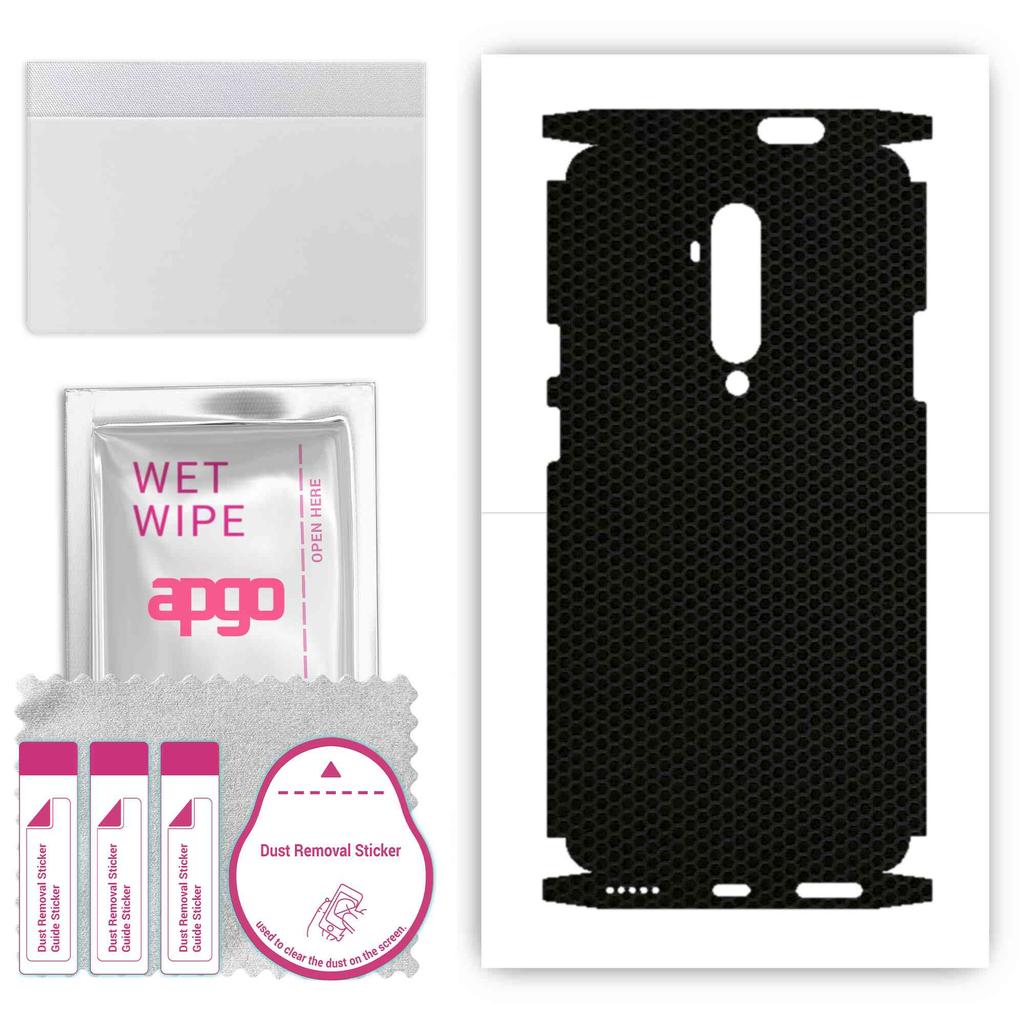apgo Protective Skin Sticker for the back+sides compatible with OnePlus 7T Pro, Full Wrap Film, Foil, Vinyl - Pattern Matrix