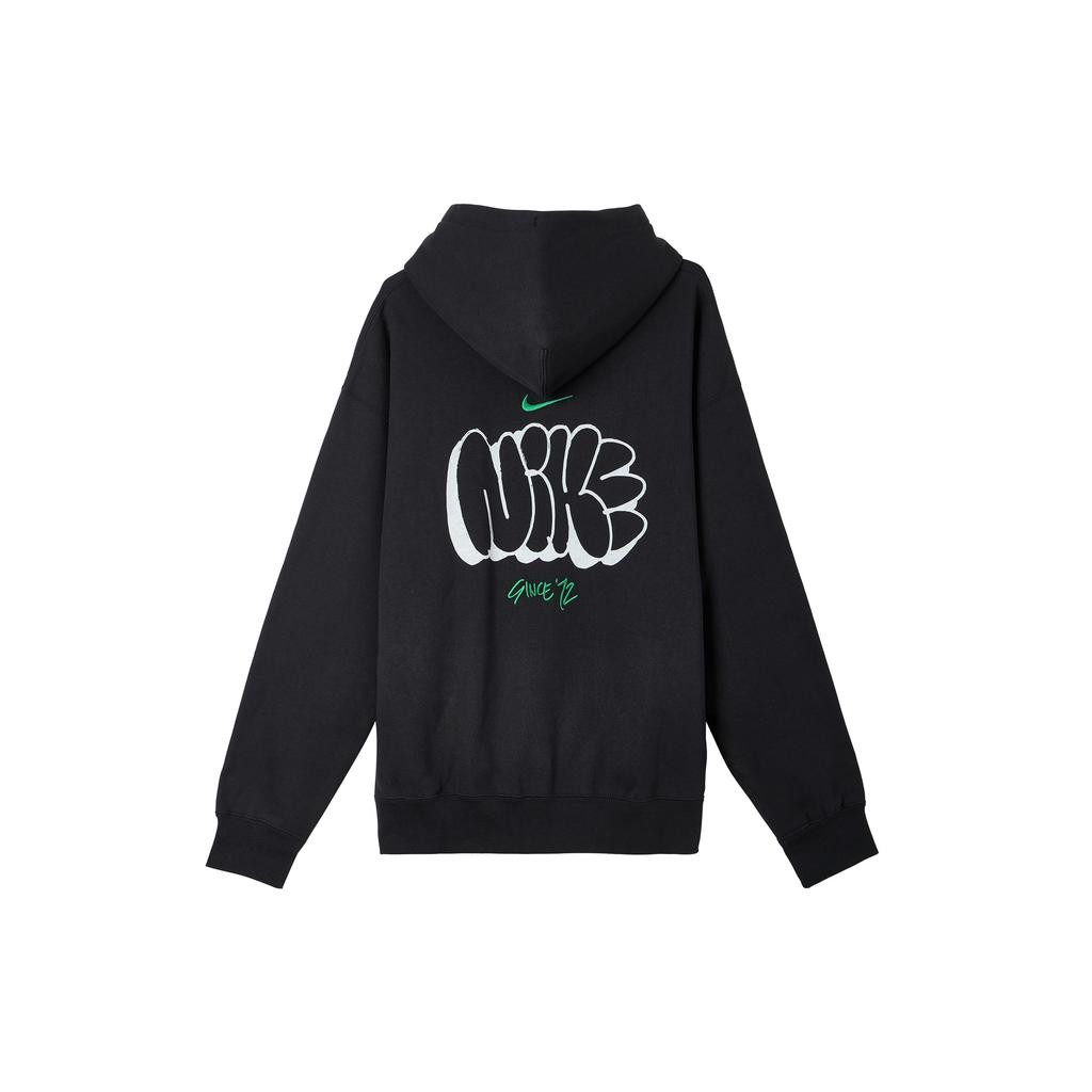 Nike Solo Swoosh Удобная мягкая свободная толстовка с капюшоном Мужские толстовки с капюшоном Черный павлин HQ4181-010