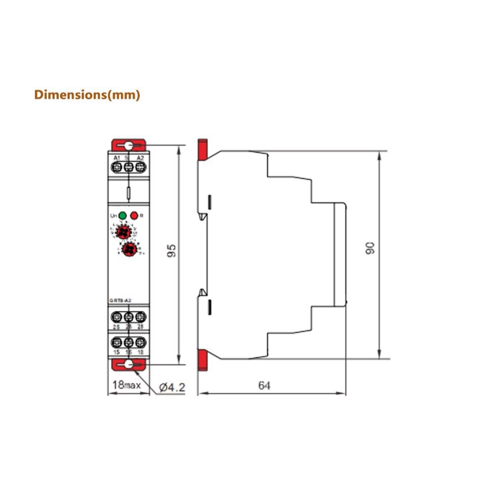 GRT8-B1 Off Delay Time Relay AC 230V Adjustable Delay Off Delay Relay Mini Size Power Off Delay Relay Power Management