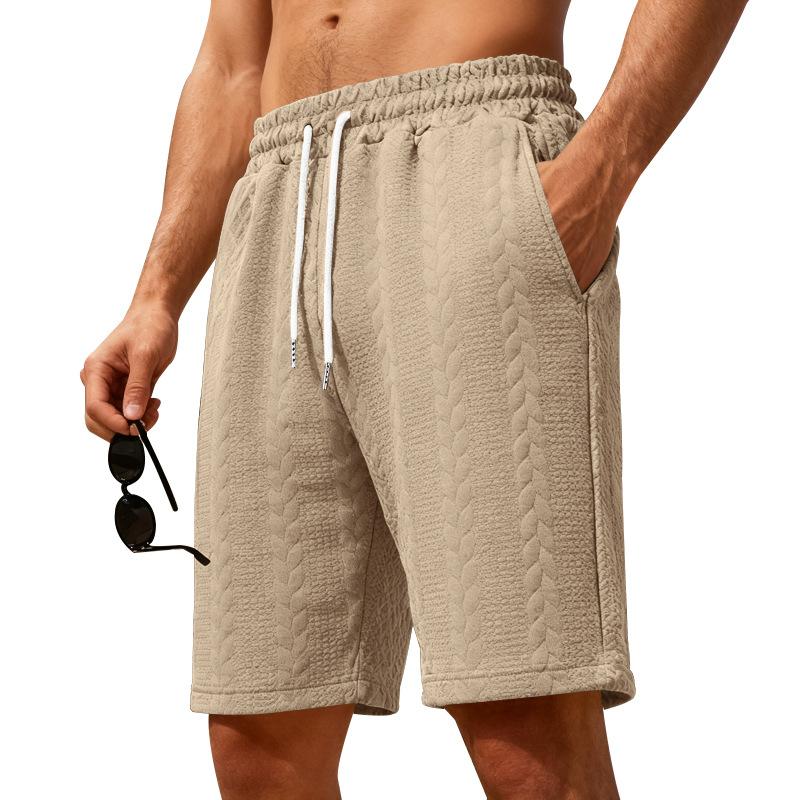 Spring and Summer Men's Simple and Loose Plaid Texture Textured Sporty Casual Shorts for Men