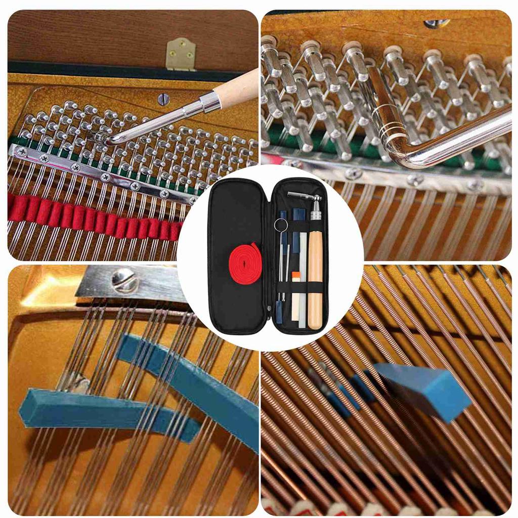 10 шт. Набор для настройки пианино Профессиональный набор инструментов для настройки Гаечный ключ для настройки Гаечный ключ для настройки с длинной ручкой Резиновые глушители Темперамент