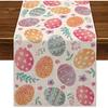 Nepnuser Linen Happy Easter Table Runner Spring Easter Egg Decoration Farmhouse Home Restaurant Kitchen Table Decoration(33.02 cm x 182.88 cm)