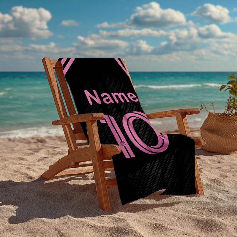 Custom Name Ultra-Soft Beach Towel with 10 Theme,Ideal for Pool - Camping, Diving - Perfect Travel Essential, Vibrant Beach Towel.