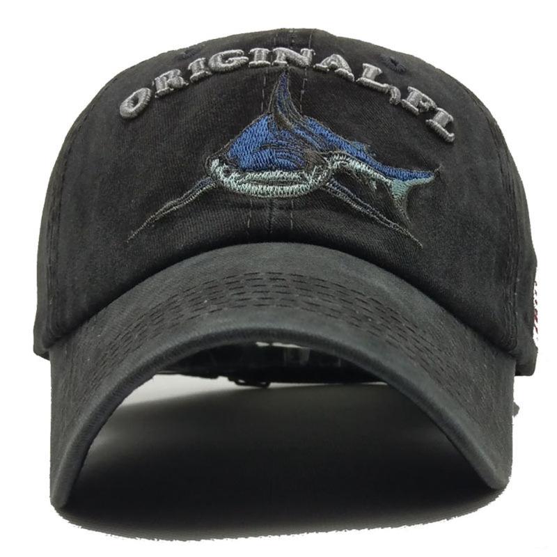 Бейсбольная кепка унисекс с нарисованными буквами и вышивкой в виде акулы. Шапка в стиле ретро. Хлопок, повседневная.