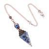 1pc Natural Stone Pendulum Necklaces Hexagonal Cone Crushed Stone Amethysts Rose Quartz Pendant Jewelry Accessories