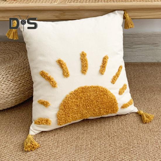 Вышитая наволочка, вышитая наволочка с кисточками, декоративная наволочка из хлопка и льна для дивана, кровати, автомобиля